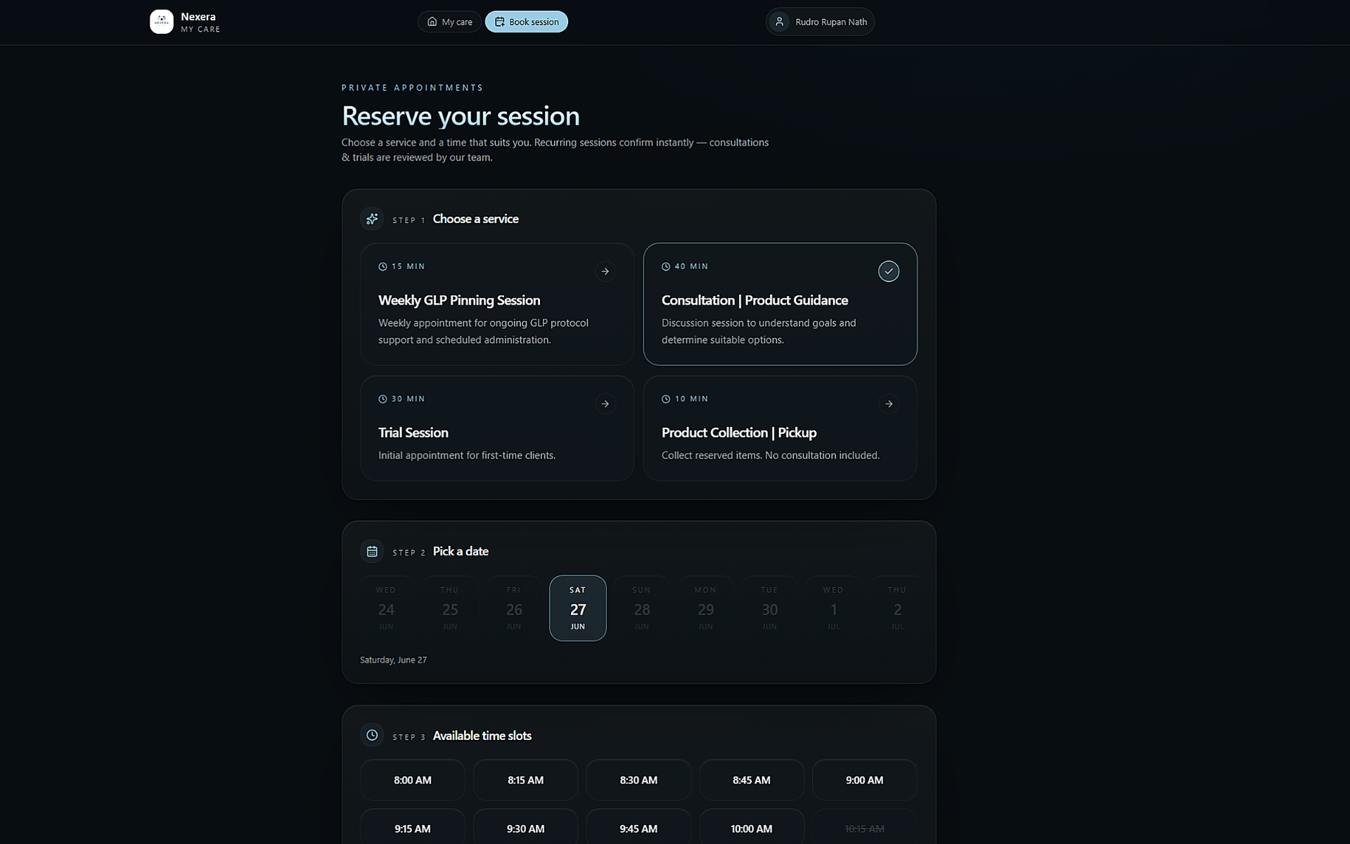 Healthcare Scheduling & Patient Operations Platform — appointment booking and patient operations interface